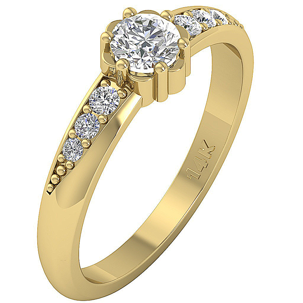The Alberto Unique 14k Rose Gold Genuine Diamond Solitaire Wedding Ring