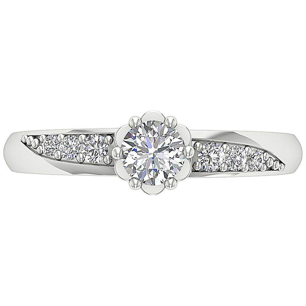 The Alberto Unique 14k Rose Gold Genuine Diamond Solitaire Wedding Ring