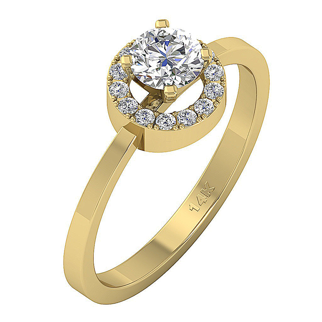 The Briana Simply Stunning Round Diamond 14k Solid Yellow Gold Solitaire Anniversary Ring