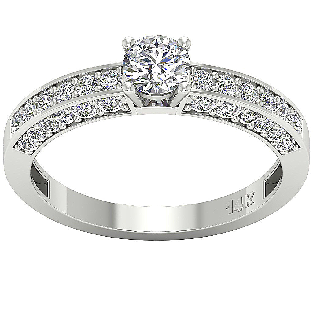 The Issac 14k Solid Yellow Gold Round Diamond Solitaire Engagement Ring 2.00 mm