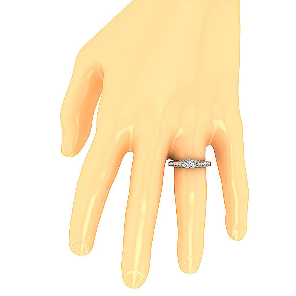 The Issac 14k Solid Yellow Gold Round Diamond Solitaire Engagement Ring 2.00 mm