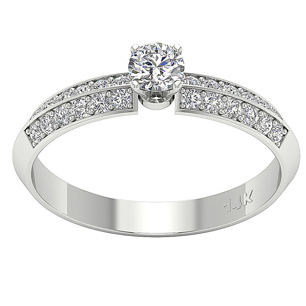 The Lee 14k Solid Gold Genuine Diamond Solitaire Engagement Ring For Her