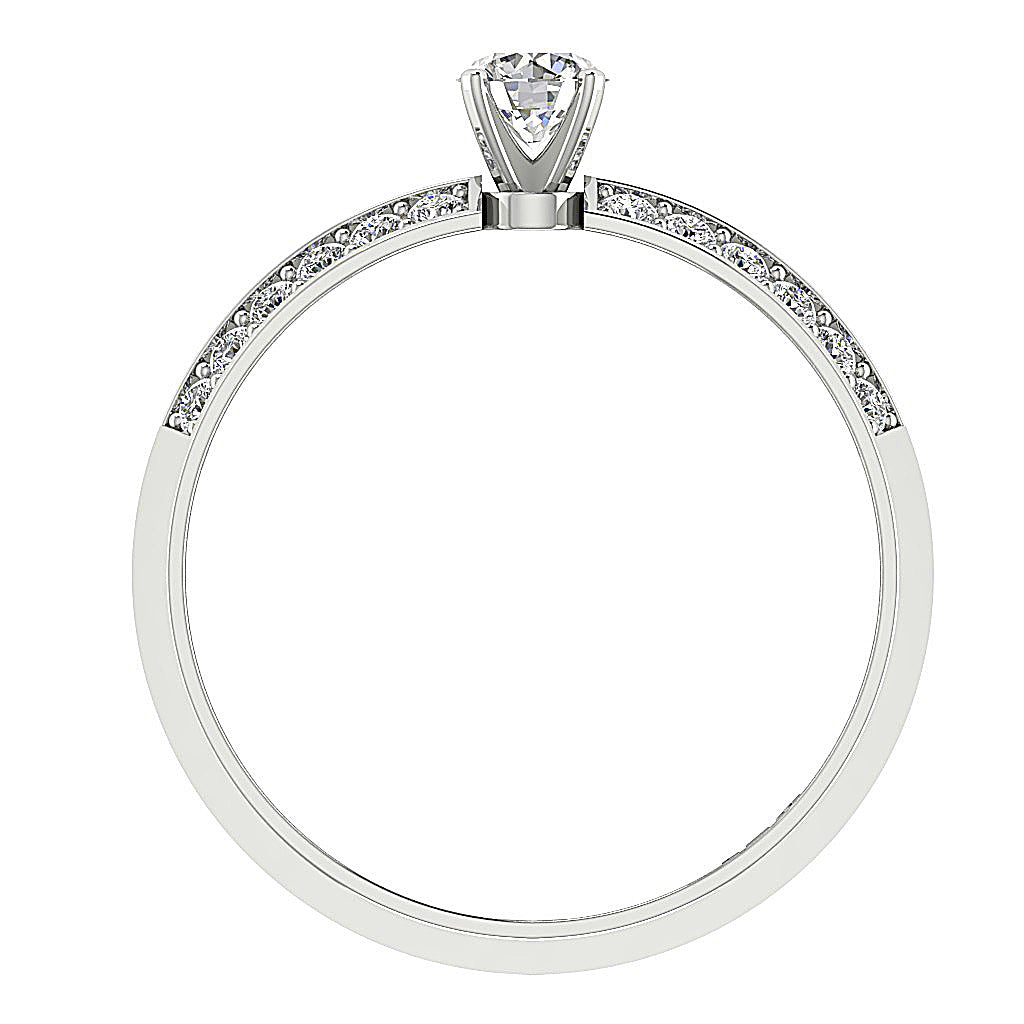 The Lee 14k Solid Gold Genuine Diamond Solitaire Engagement Ring For Her