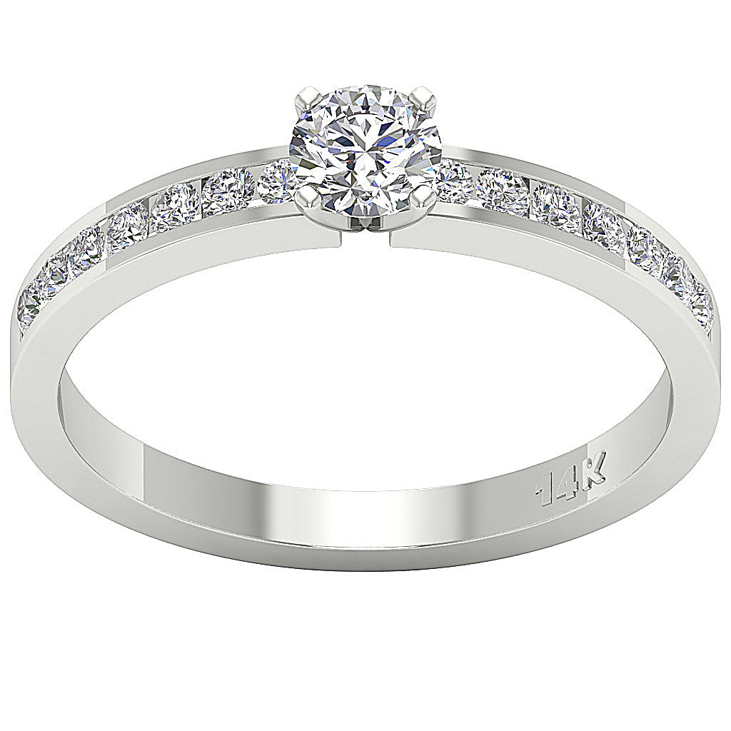 The Kenzo 14k White Gold Natural Diamond Solitaire Anniversary Ring