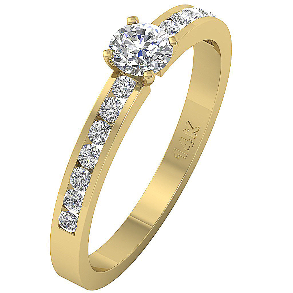 The Kenzo 14k White Gold Natural Diamond Solitaire Anniversary Ring