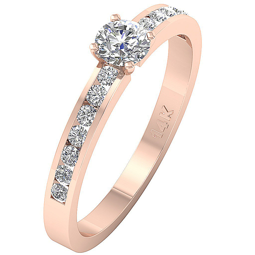 The Kenzo 14k White Gold Natural Diamond Solitaire Anniversary Ring