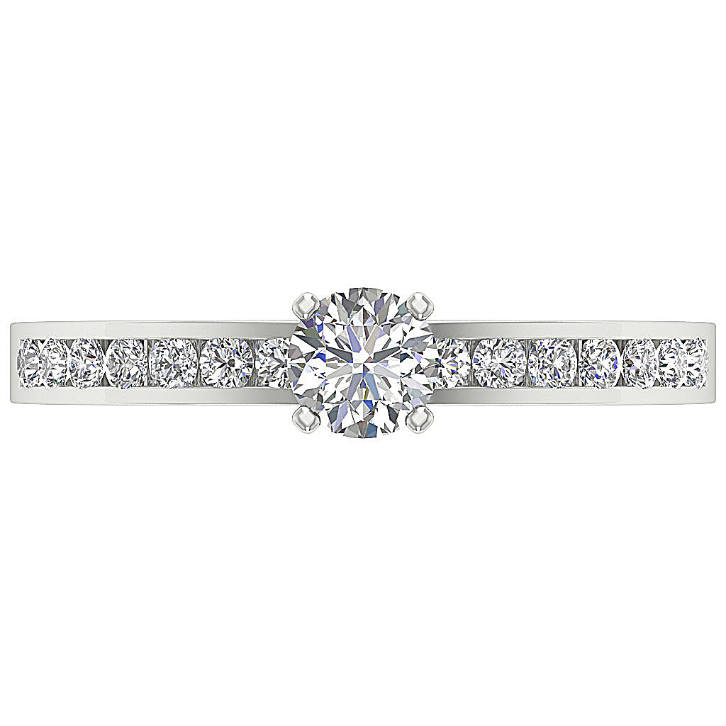 The Kenzo 14k White Gold Natural Diamond Solitaire Anniversary Ring