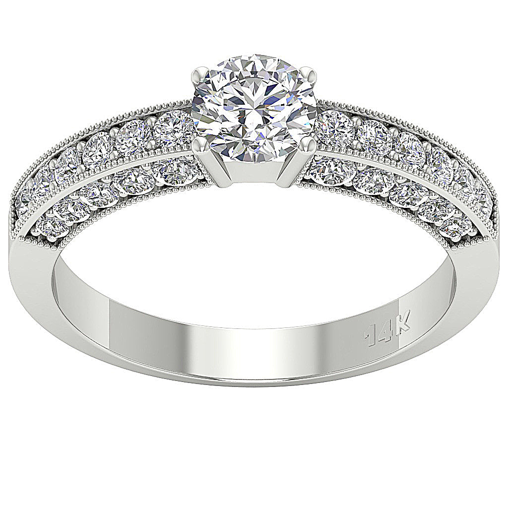 The Langston 14k Gold Round Diamond Solitaire Wedding Ring