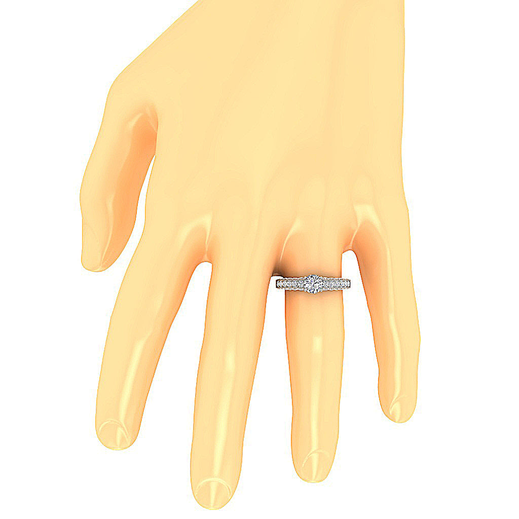 The Langston 14k Gold Round Diamond Solitaire Wedding Ring