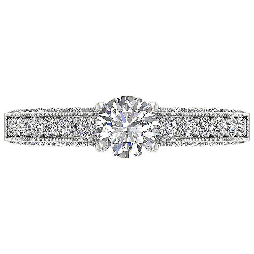 The Langston 14k Gold Round Diamond Solitaire Wedding Ring