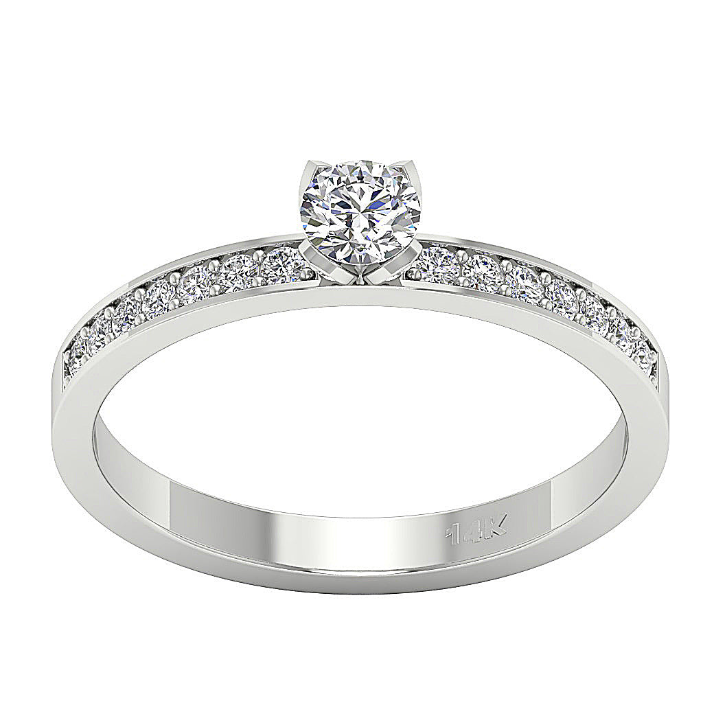 The Abdiel Natural Diamond Solitaire Engagement Ring For Women 14k Solid Gold