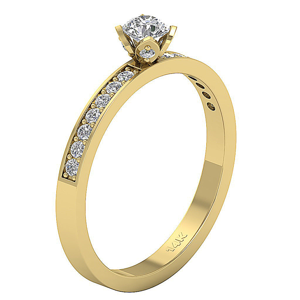 The Abdiel Natural Diamond Solitaire Engagement Ring For Women 14k Solid Gold