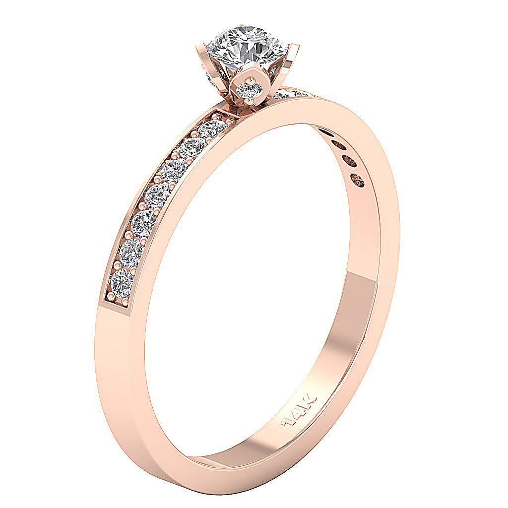 The Abdiel 14k Solid Gold Natural Diamond Solitaire Engagement Ring For Women