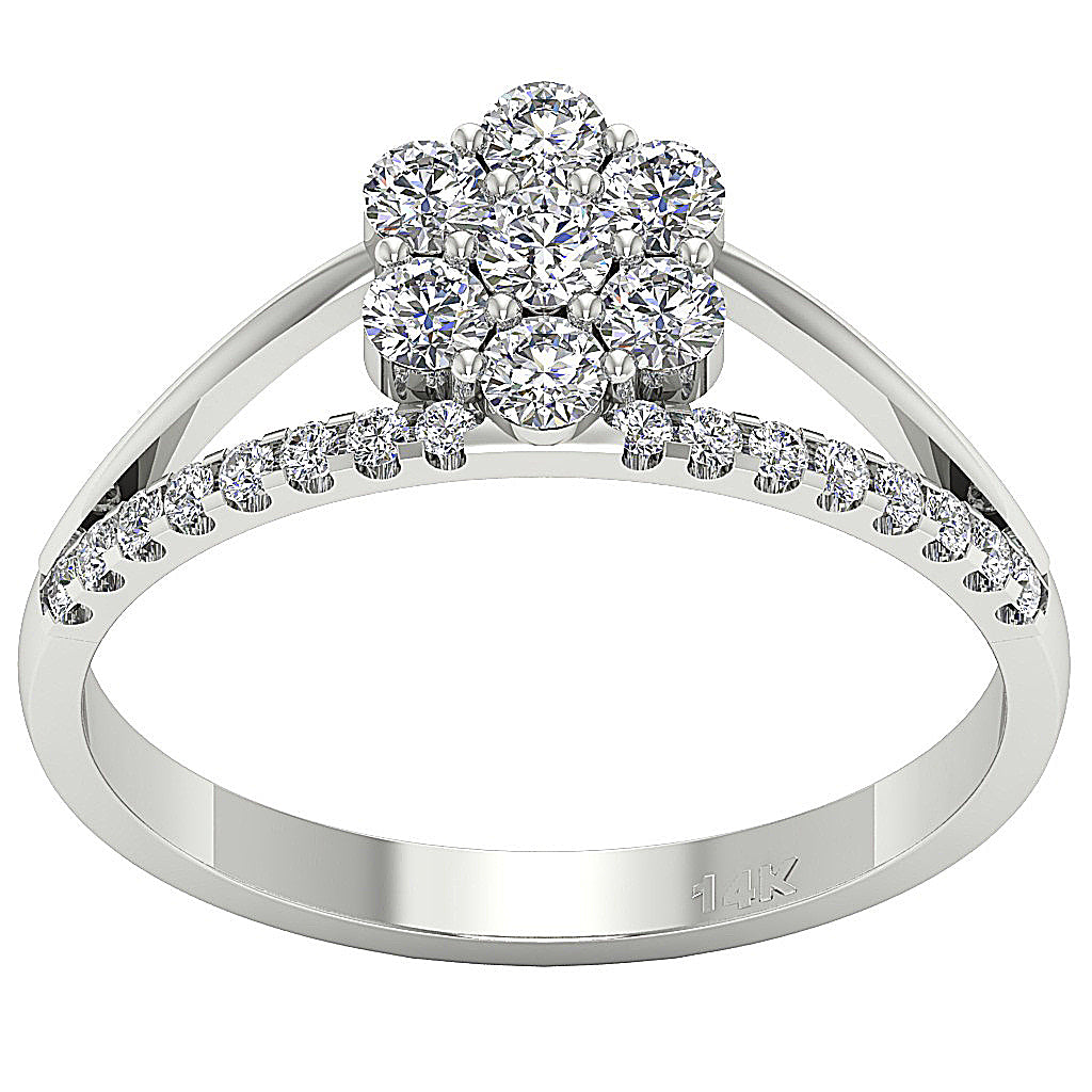 The Lance 14k Gold Round Diamond Fancy Solitaire Engagement Ring For Her