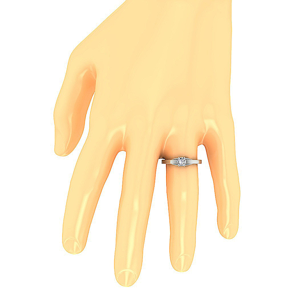 The Ahmed 14k Solid Gold Round Diamond Solitaire Engagement Ring Prong Set 2.00 mm