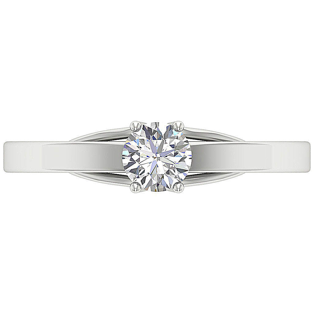 The Ahmed 14k Solid Gold Round Diamond Solitaire Engagement Ring Prong Set 2.00 mm