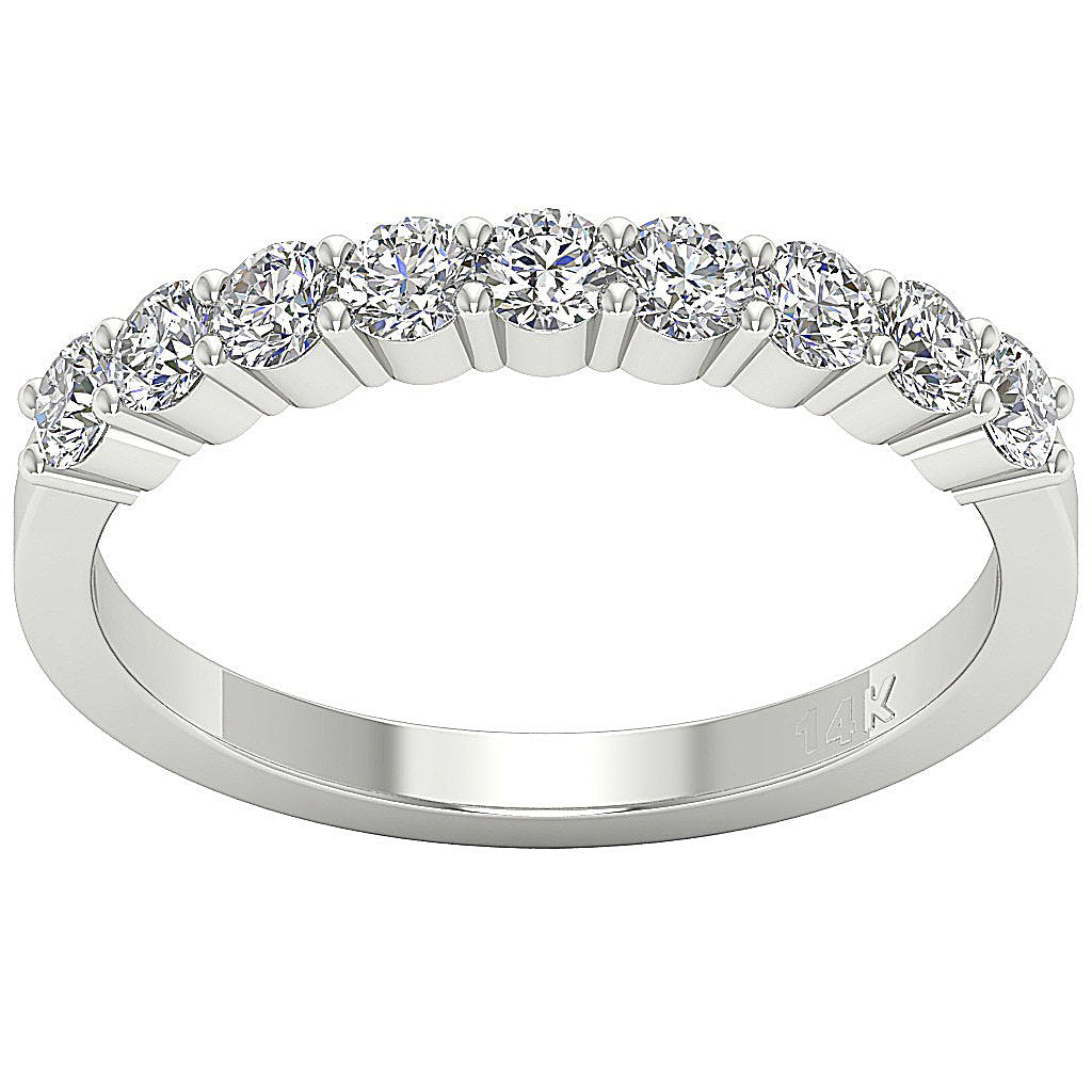14k White Yellow Rose Gold Wedding Ring VS1 E 1.01 Carat Natural Round Diamond Prong Set 3.10MM
