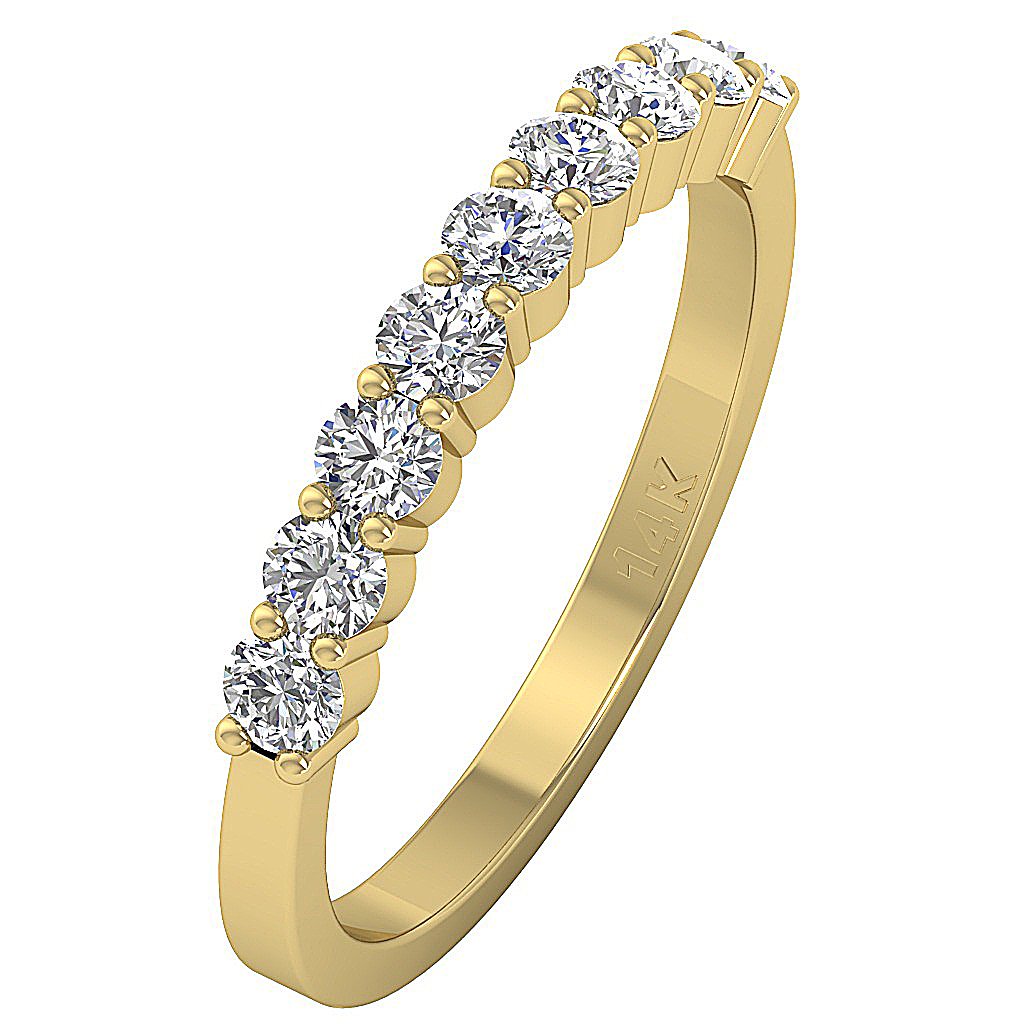 14k White Yellow Rose Gold Wedding Ring VS1 E 1.01 Carat Natural Round Diamond Prong Set 3.10MM