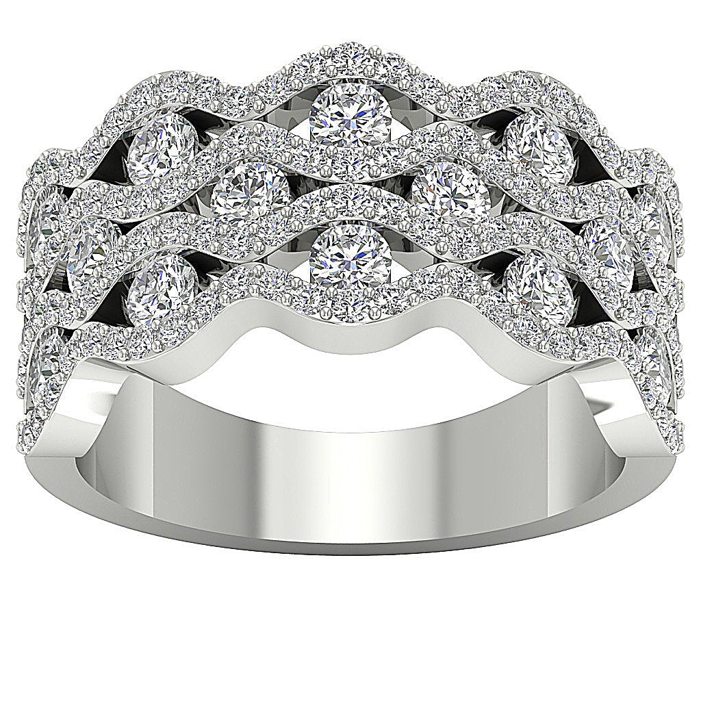 Prong Set Designer Anniversary Ring Round Diamond 14K White Yellow Rose Gold I1 G 2.50 Ct