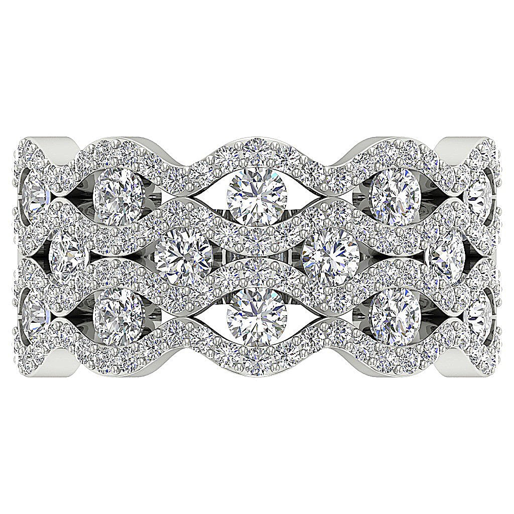 Prong Set Designer Anniversary Ring Round Diamond 14K White Yellow Rose Gold I1 G 2.50 Ct