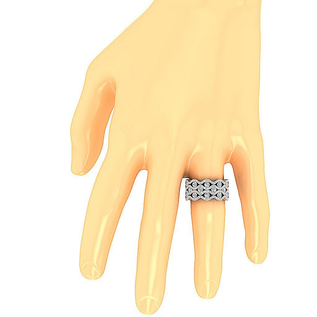 Prong Set Designer Anniversary Ring Round Diamond 14K White Yellow Rose Gold I1 G 2.50 Ct