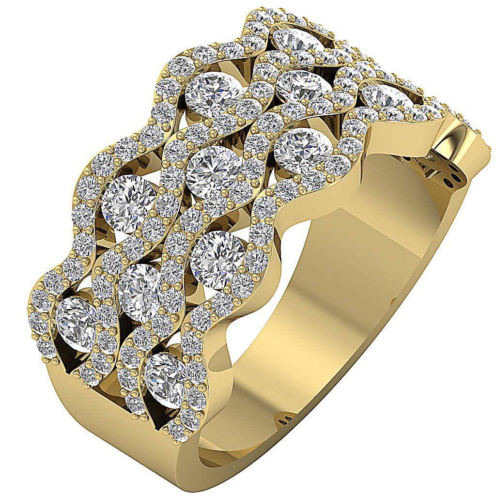 Prong Set Designer Anniversary Ring Round Diamond 14K White Yellow Rose Gold I1 G 2.50 Ct