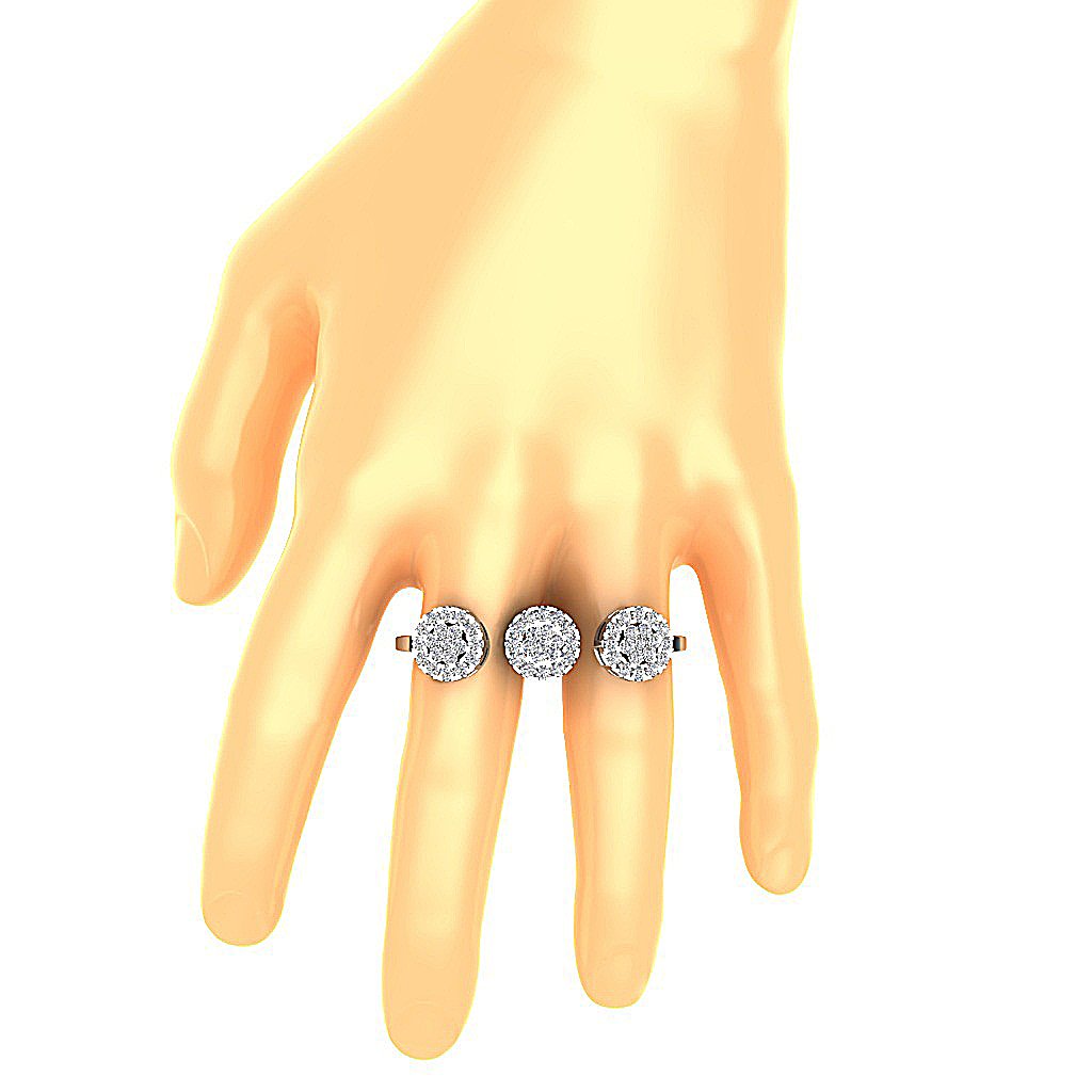 Round Diamond Anniversary Ring I1 G 2.50 Ct Prong Set 14k White Yellow Rose Gold 10.90 MM