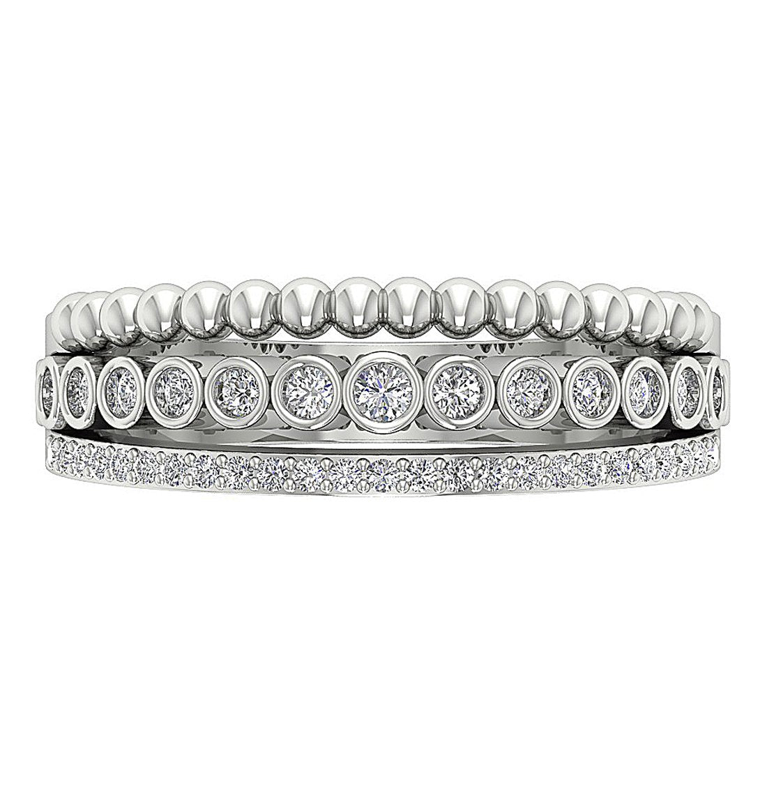 14k White Yellow Rose Gold Wedding Ring I1 G 0.50 Ct Natural Diamond Prong Bezel Set 6.90MM