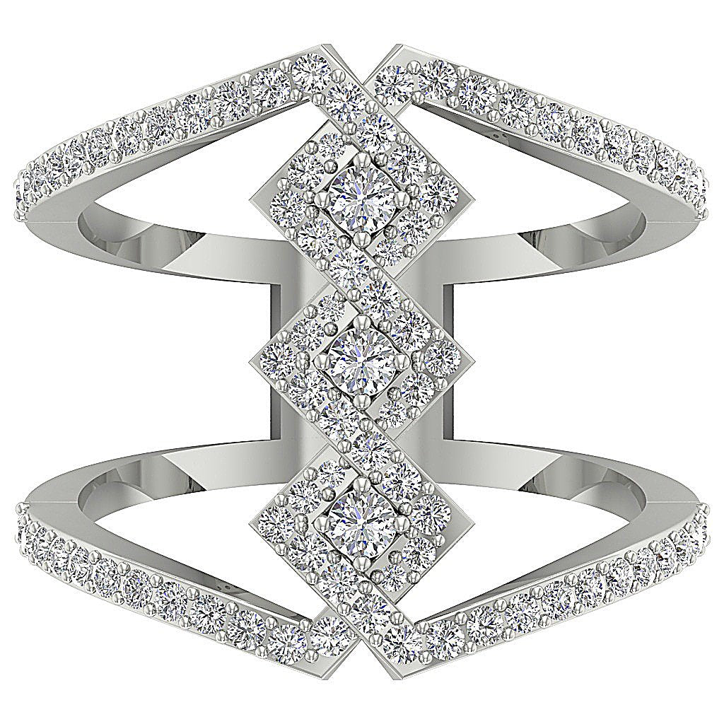 14K Rose Gold Designer Anniversary Ring Round Diamond SI1 G 1.00 Ct Prong Set 20.85 MM