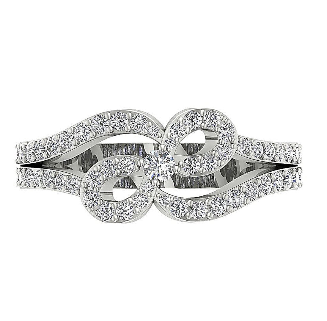 Natural Diamond 14K Solid Gold Engagement Diamond Ring SI1 G 0.90 Ct 8.95MM