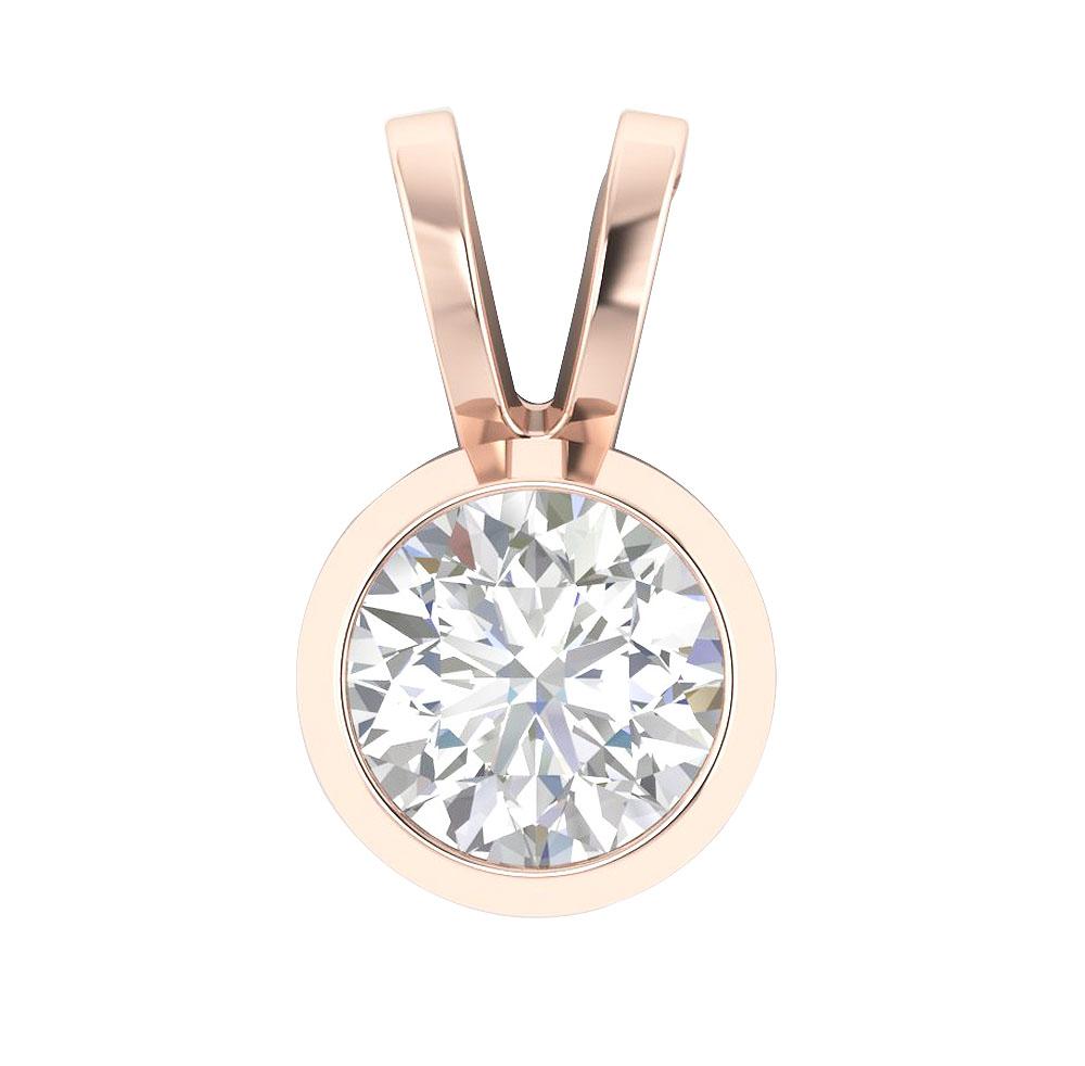 14k/18k Solid Gold Round Diamond I1 G 0.50 Ct Designer Circle Shape Pendant
