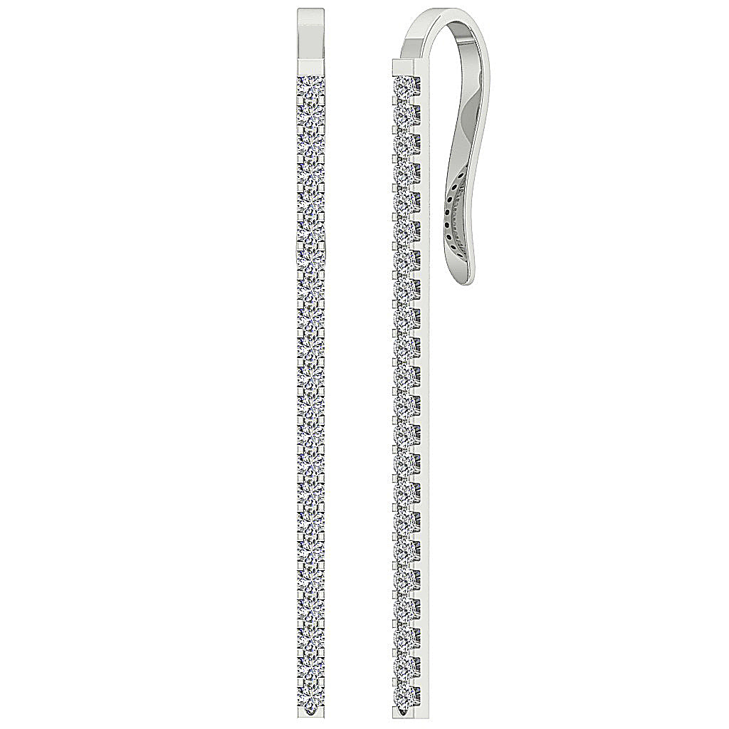 Designer14kWhiteGoldCliponEarring