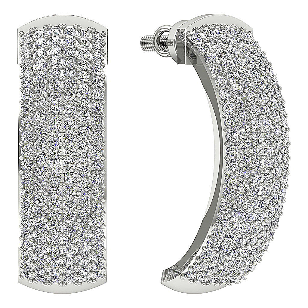 Designer14kWhiteGoldRoundDiamondEarring