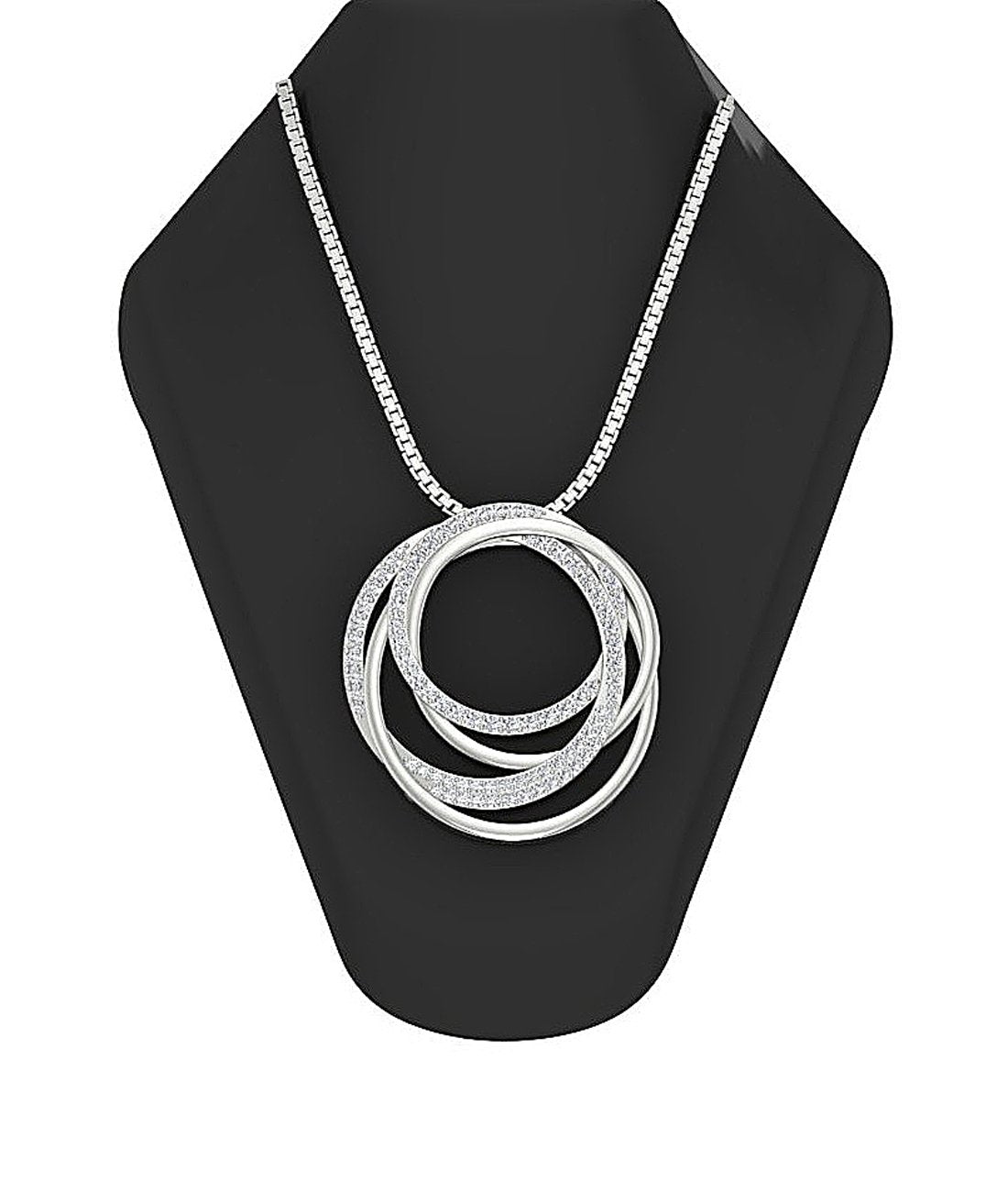14k/18k Solid Gold Natural Diamond SI1/I1 G 1.10 Ct Designer Circle Pendant