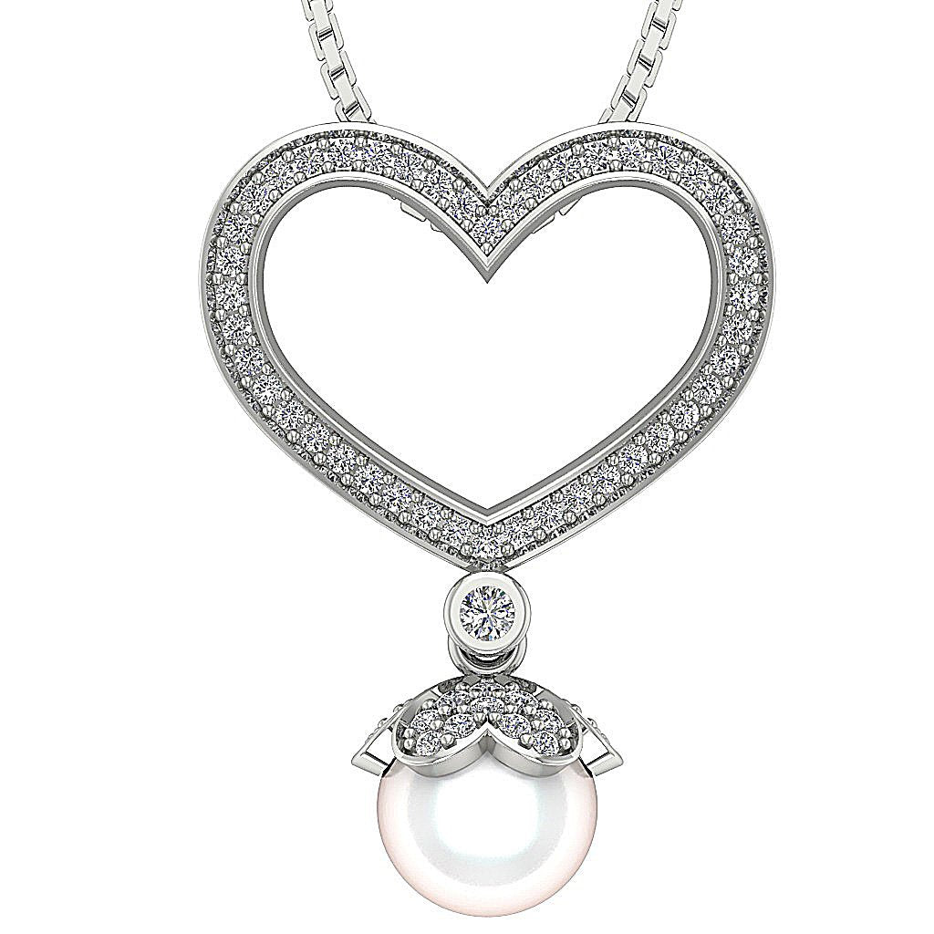 SI1/I1 G 0.65 Ct Designer Heart Shape Pendant 14k/18k Solid Gold Natural Diamond