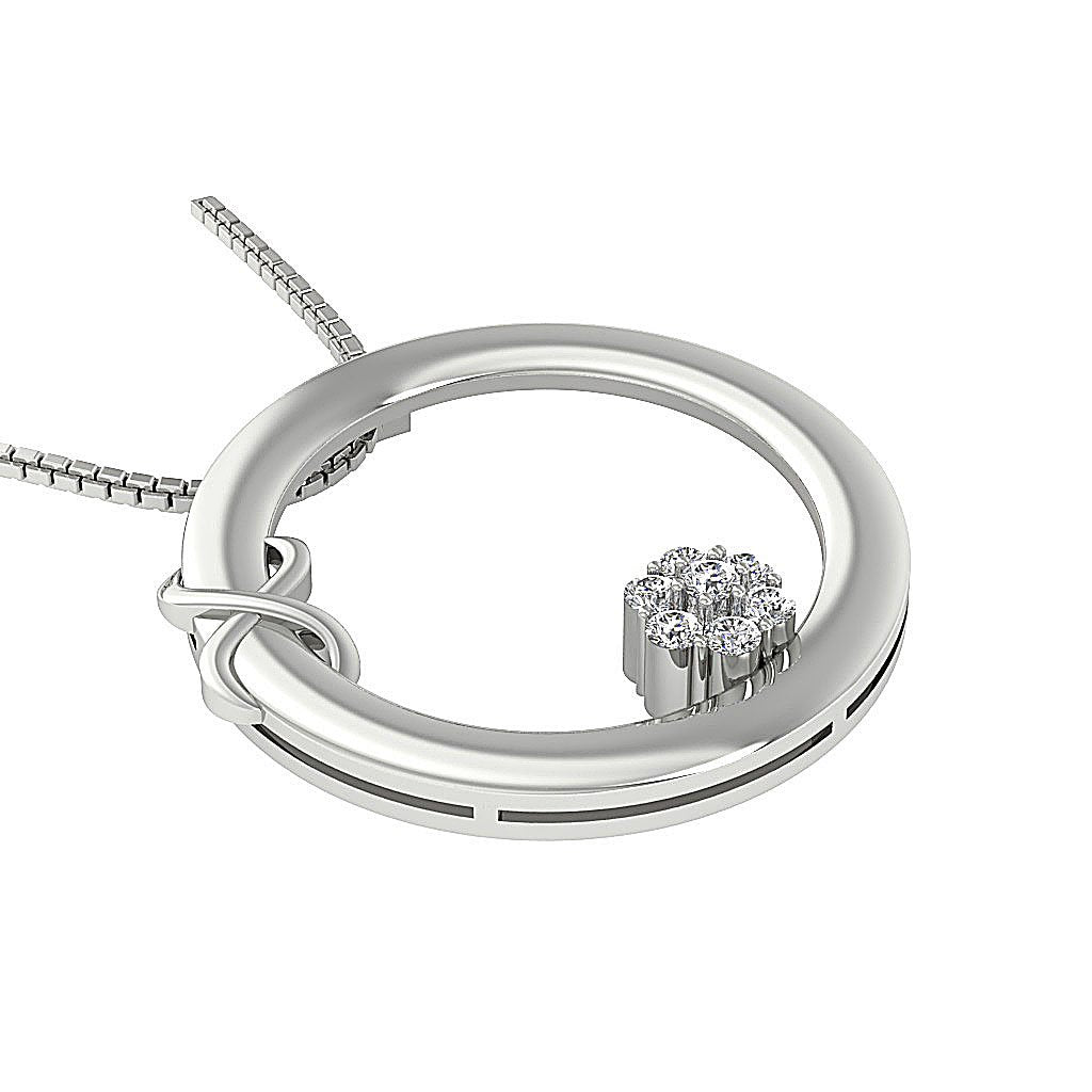Genuine Diamonds SI1/I1 G 0.30 Carat Circle Shape Pendants 14k/18k Solid Gold