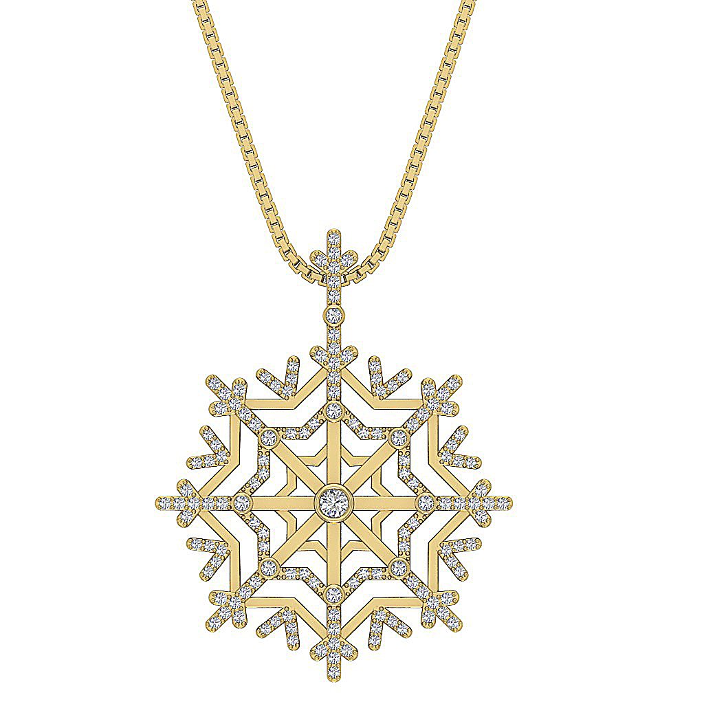 Vintage Fashion Pendants SI1/I1 G 0.65 Ct Round Diamond 14k/18k Solid Gold