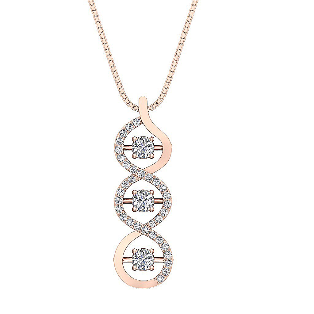 14k/18k Solid Gold Designer Fashion Pendants SI1/I1 G 1.40 Carat Round Diamond