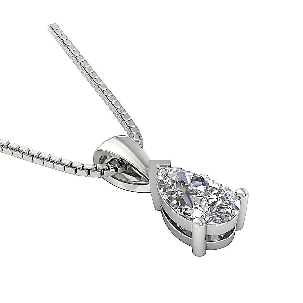 14k/18k Solid Gold Natural Diamonds I1 G 0.70 Ct Designer Solitaire Pendants