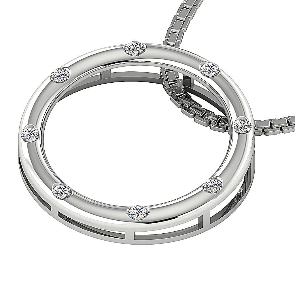 14k/18k Solid Gold Round Diamond VVS1/VS1/SI1/I1 0.30 Carat Circle Shape Pendant