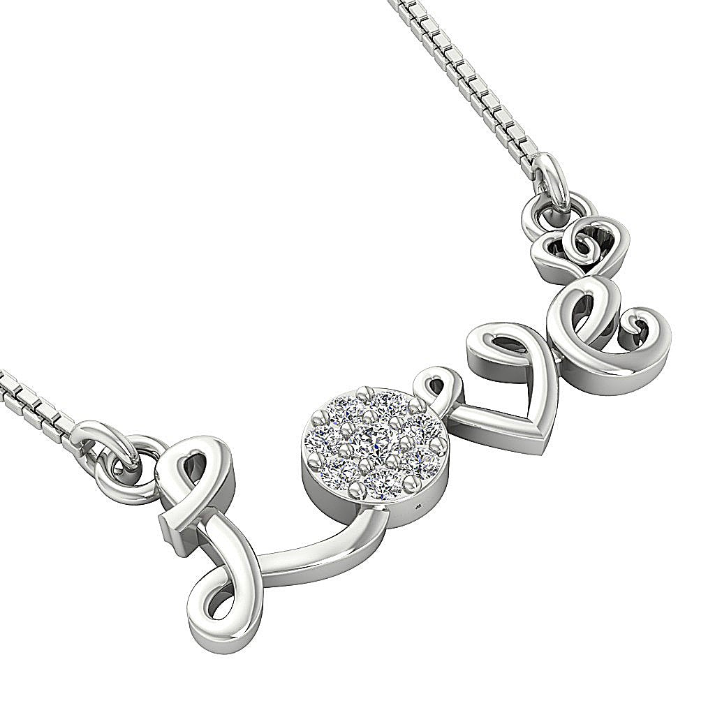 VVS1/VS1/SI1/I1 0.20 Carat Love Pendants Natural Diamond 14k/18k Solid Gold