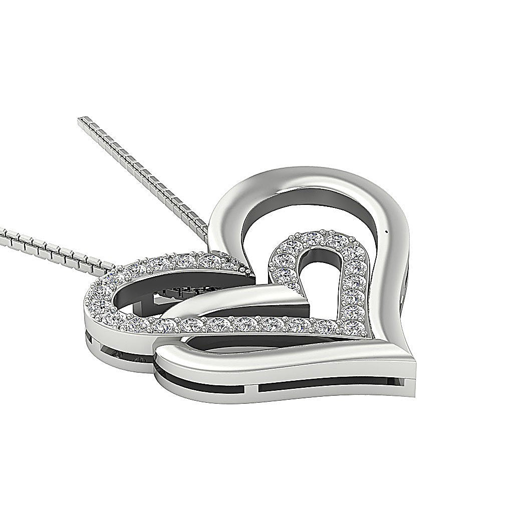 Heart Shape Pendants SI1/I1 G 0.50 Ct Natural Diamonds 14k/18k Solid Gold