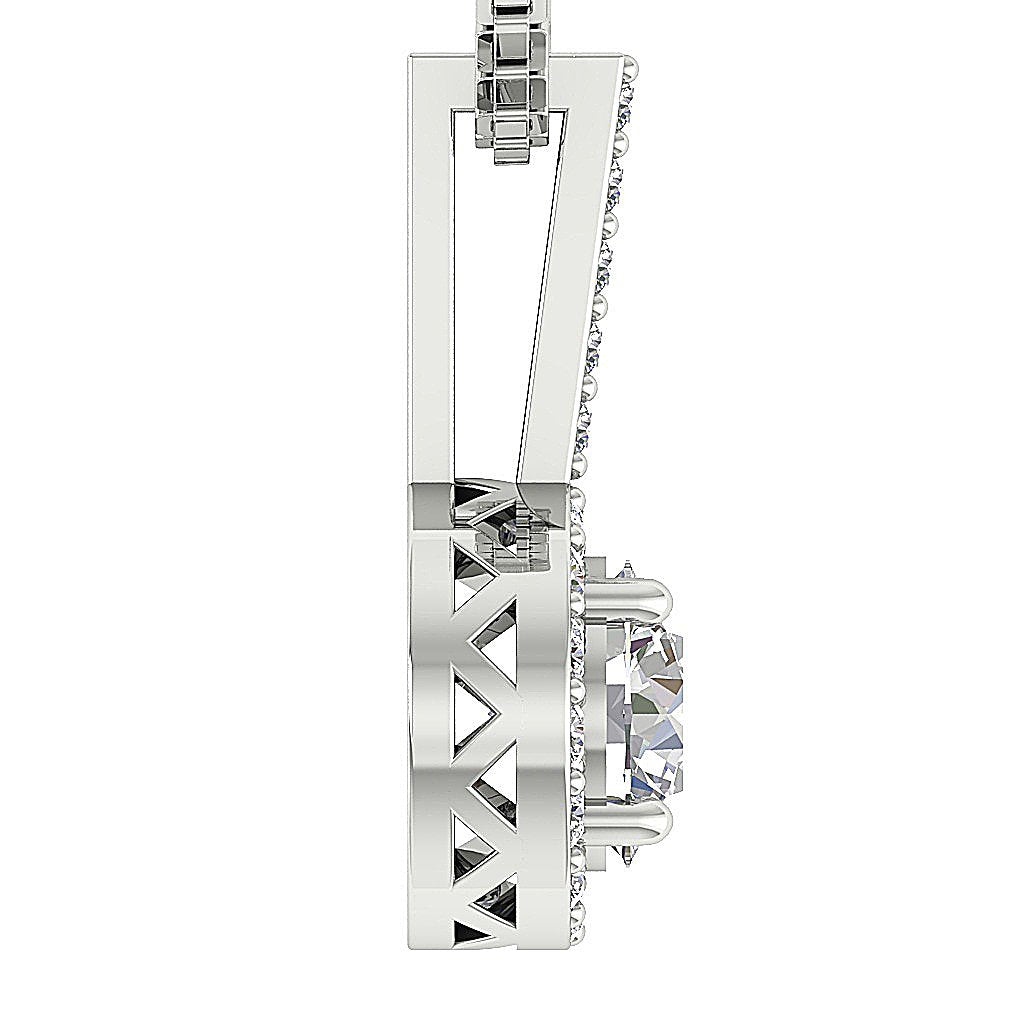 Fashion Wedding Pendants Genuine Diamond SI1/I1 G 0.75 Ct 14k/18k Solid Gold Prong Set