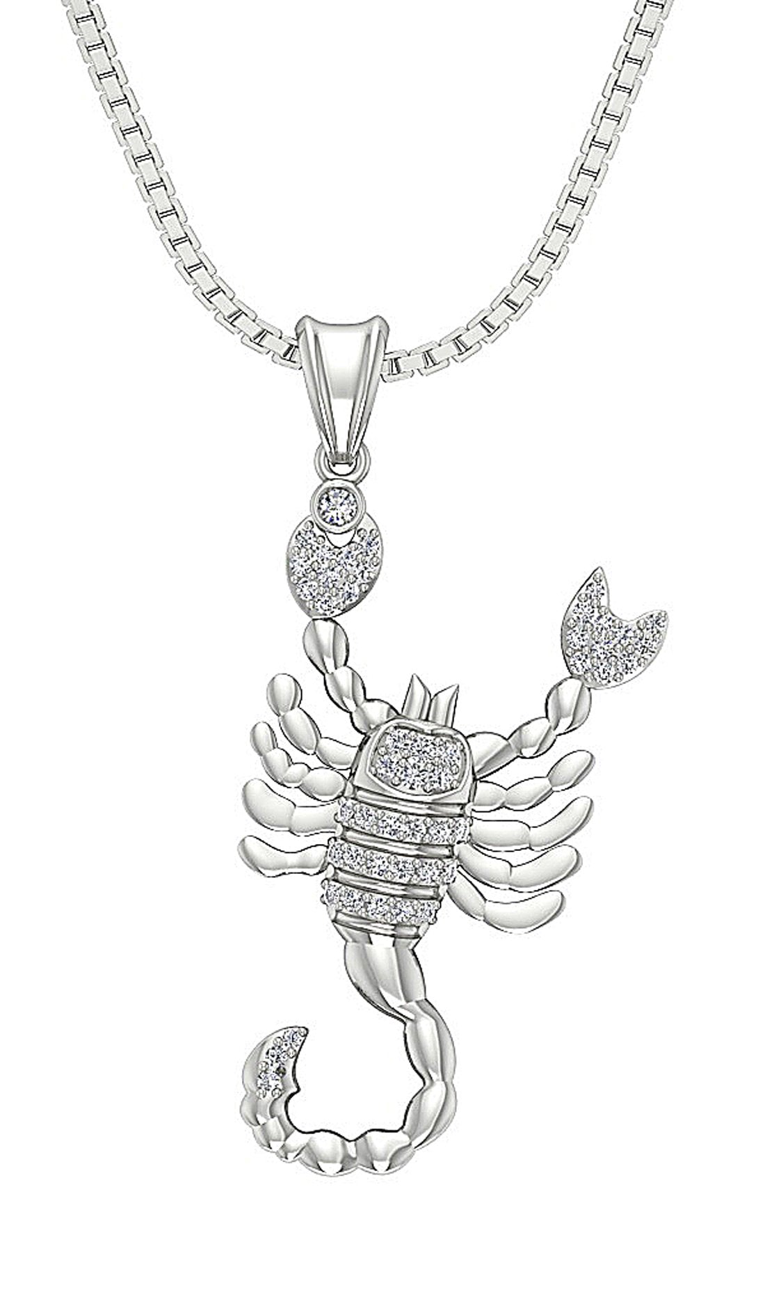 I1/SI1 G 0.25 Carat Zodiac Scorpio Sign Pendant Necklace Natural Diamond 14K/18K Gold