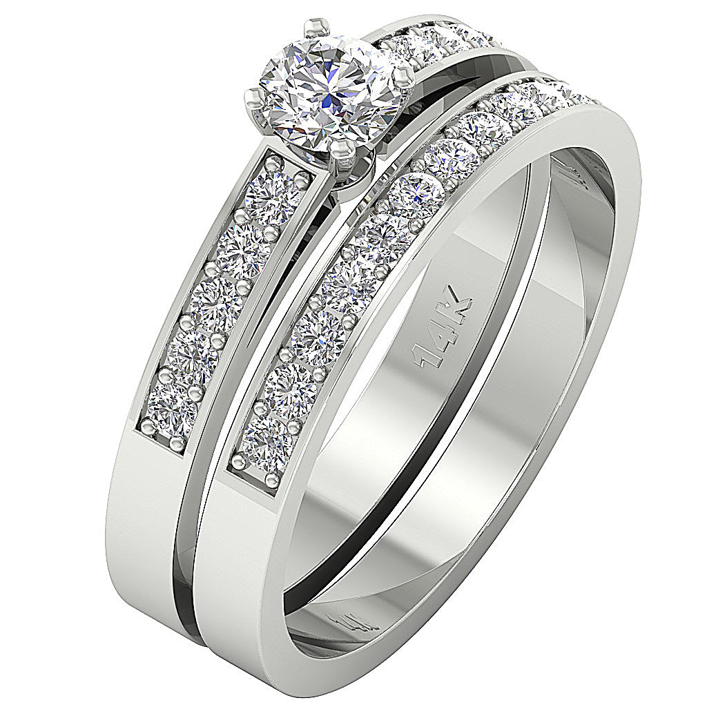 DesignerBridalWeddingRingSet14kGold