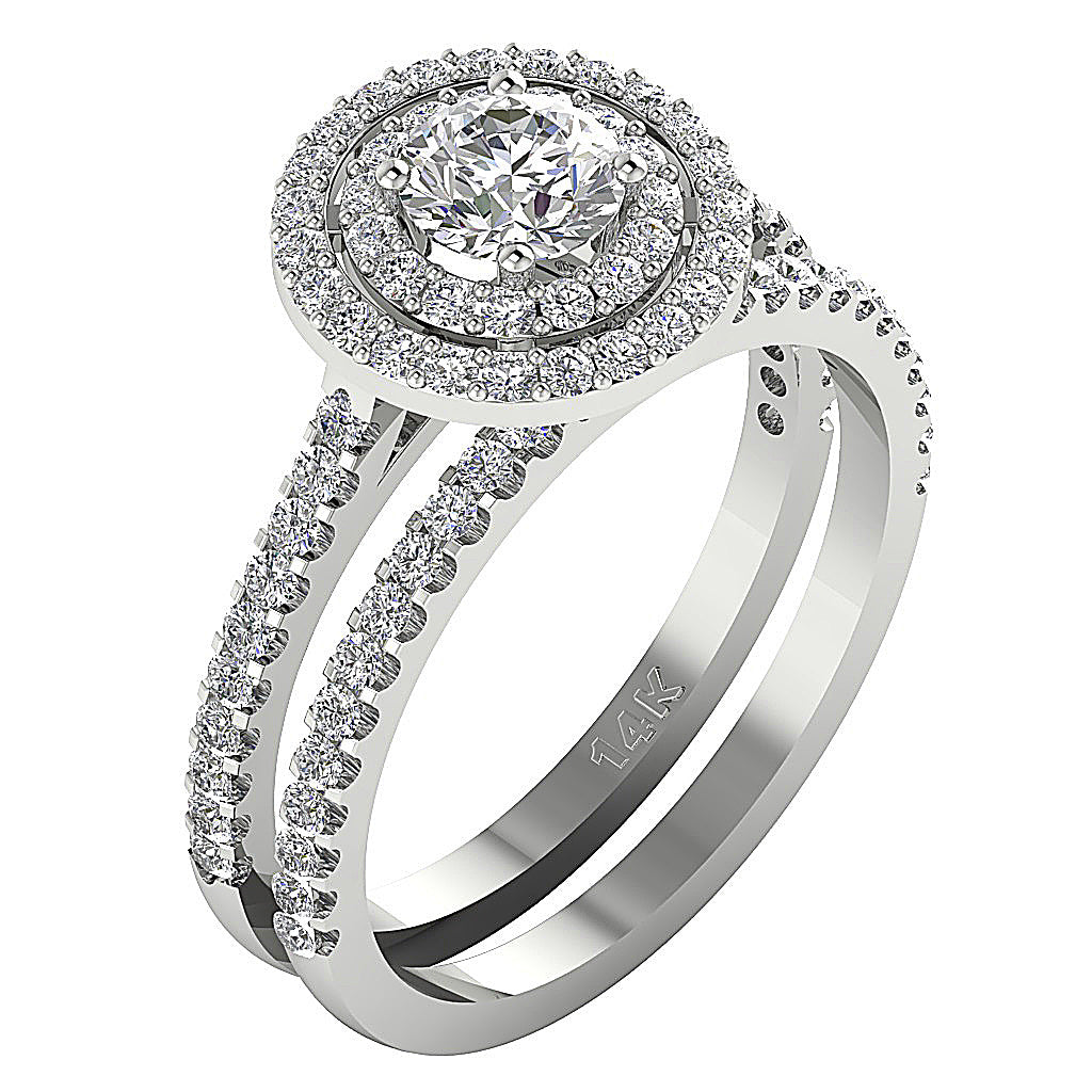 DesignerBridalWeddingRingSet14kGold