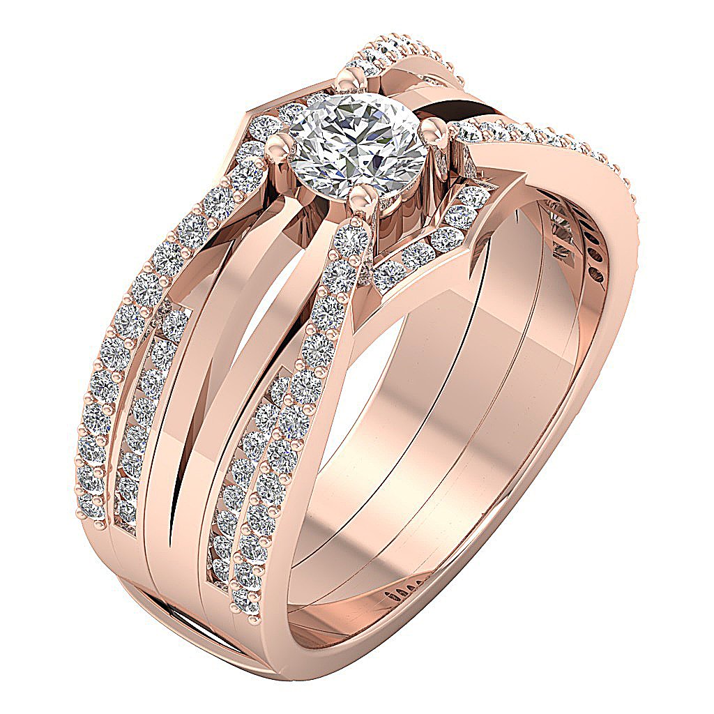 Genuine Diamond Bridal Solitaire Wedding Ring Prong Channel Set I1 G 1.30 Ct 14k Solid Gold