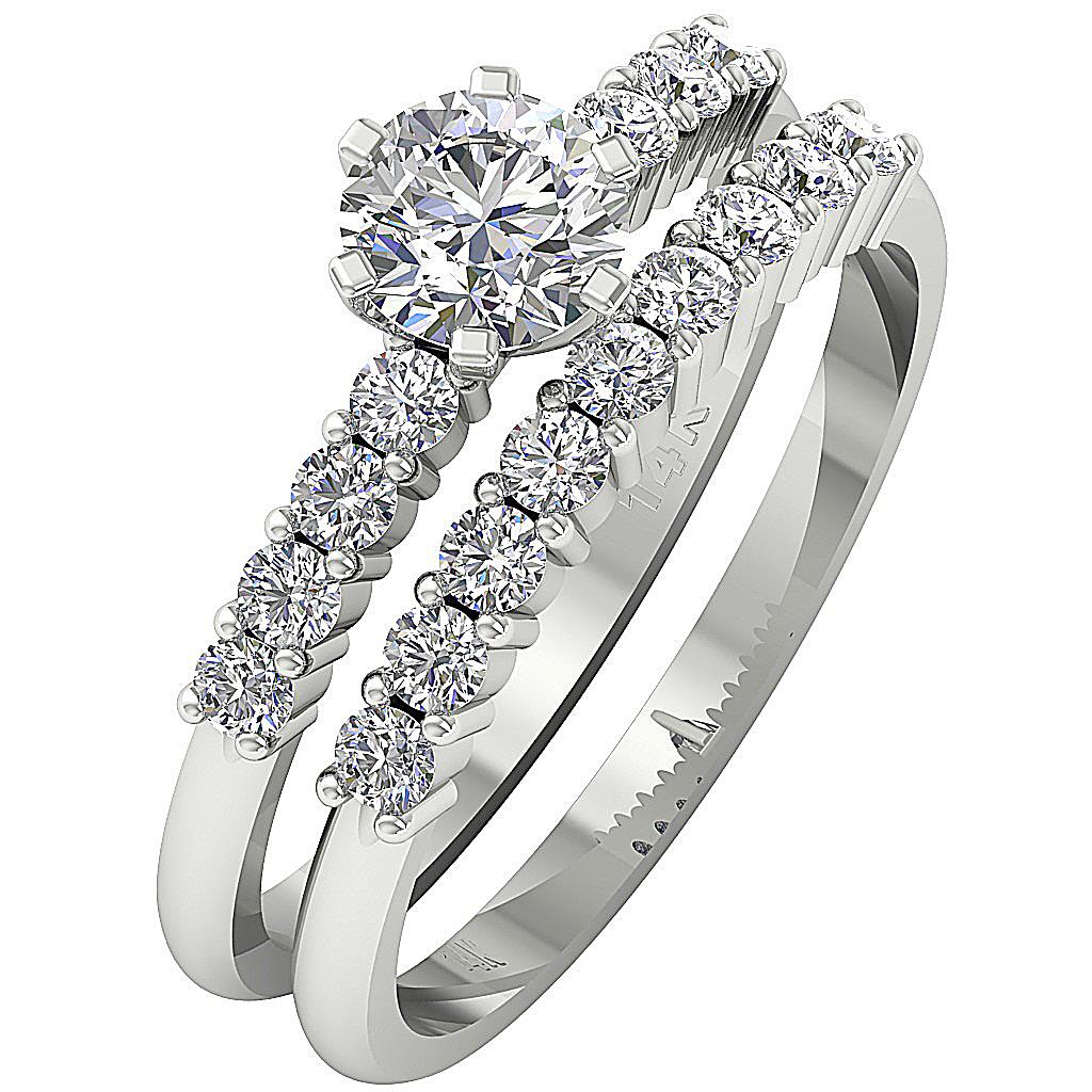 DesignerBridalRingSet14kWhiteGold