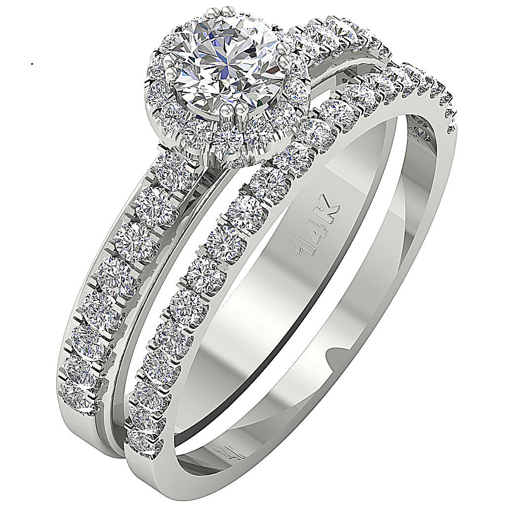DesignerBridalRingSet14kWhiteGold
