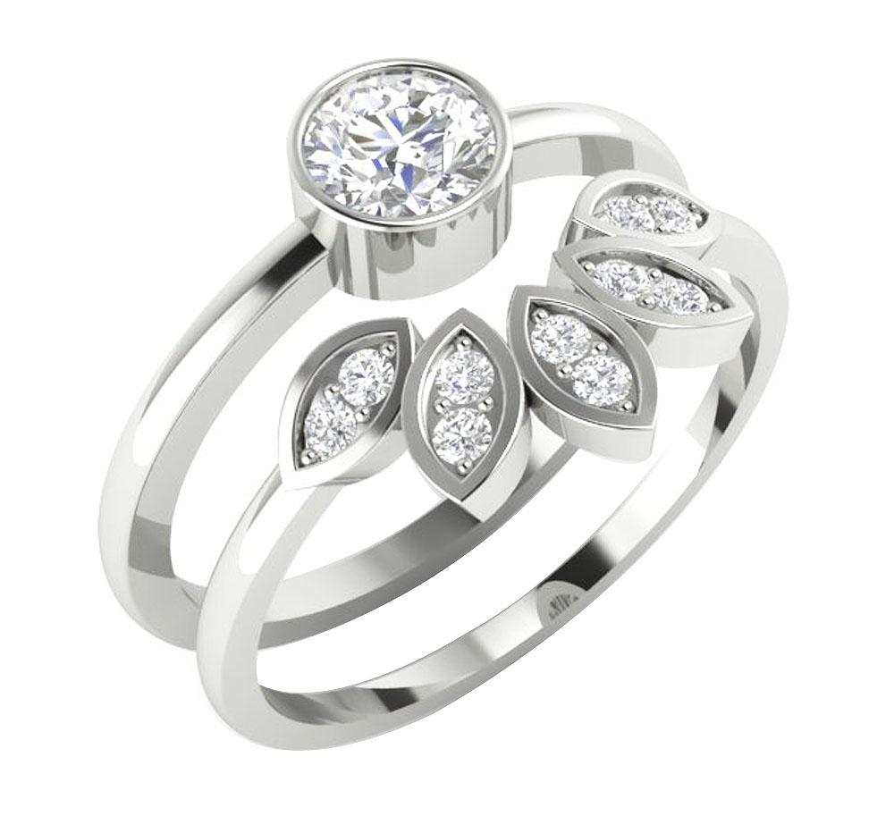 Engagement And Wedding Band Sets SI1 G 0.70 Ct Genuine Diamond 14K Solid Gold